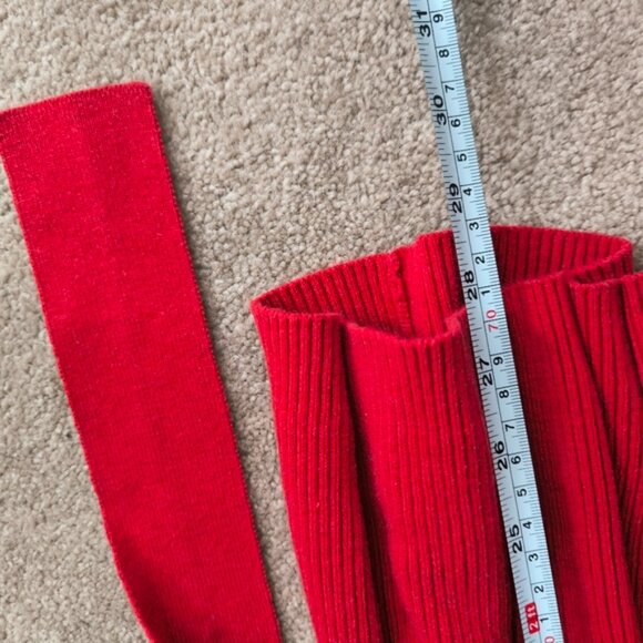 Cabi Moulin Rouge Cabaret Red Chic Ribbed Balloon Sleeve Cardigan L - Picture 9 of 10